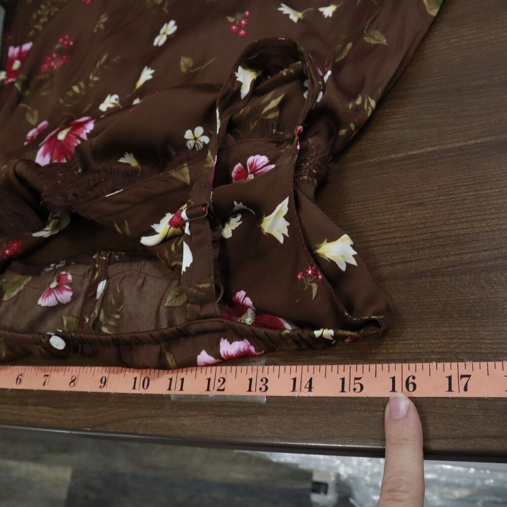 Old Navy Slip Dress Women M Brown Bloomcore Feminine Cottagecore Girly Y2K Style - Picture 15 of 16